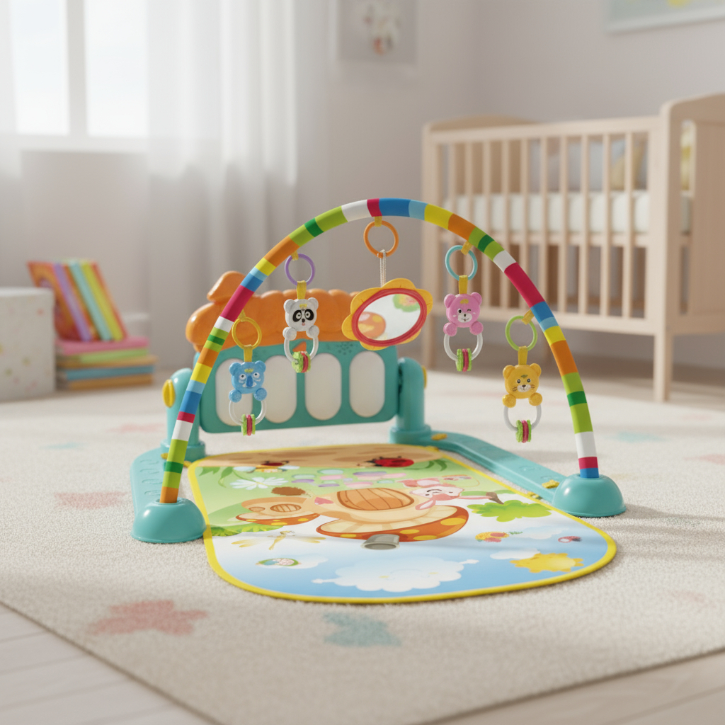 Tapete Infantil para Bebê Importway com Móbile e Piano Estampado Educativo e Divertido