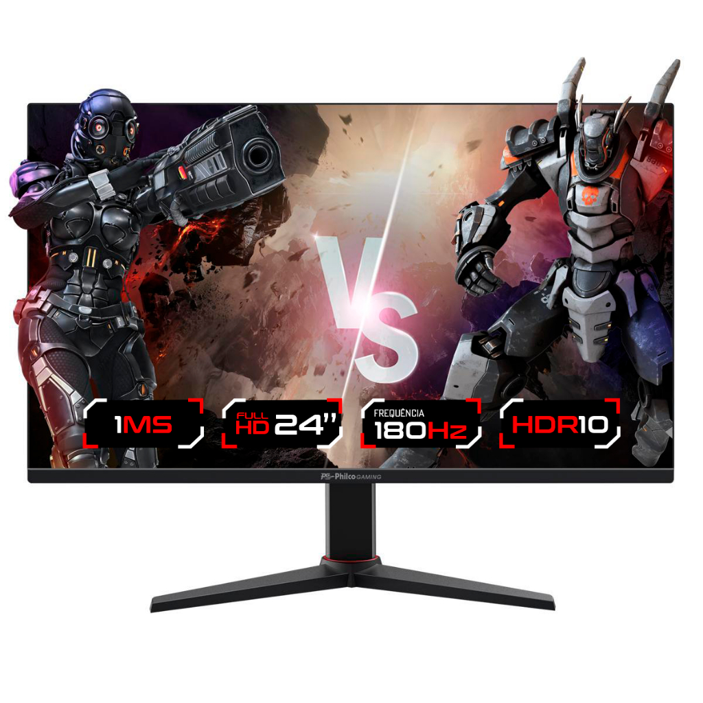 Monitor Gamer Philco 24" 180hz 1ms ajuste de altura e rotação LED IPS Full HD HDR10 HDMI e Display Port - PMG24M23T em Oferta na Shopee