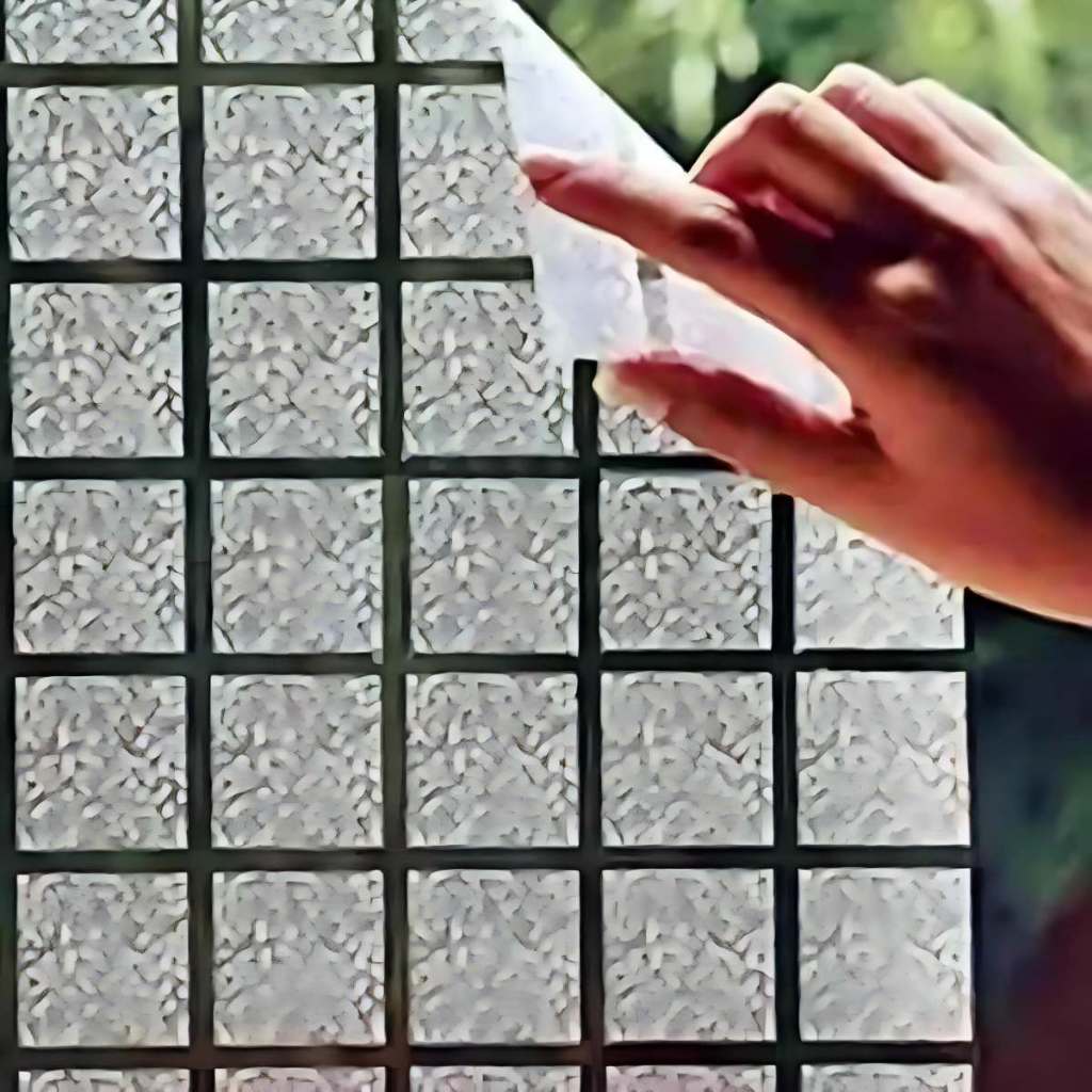 Película Adesiva Jateada Quadriculado para Vidros Box Portas Privacidade Janela Blindex Lavável