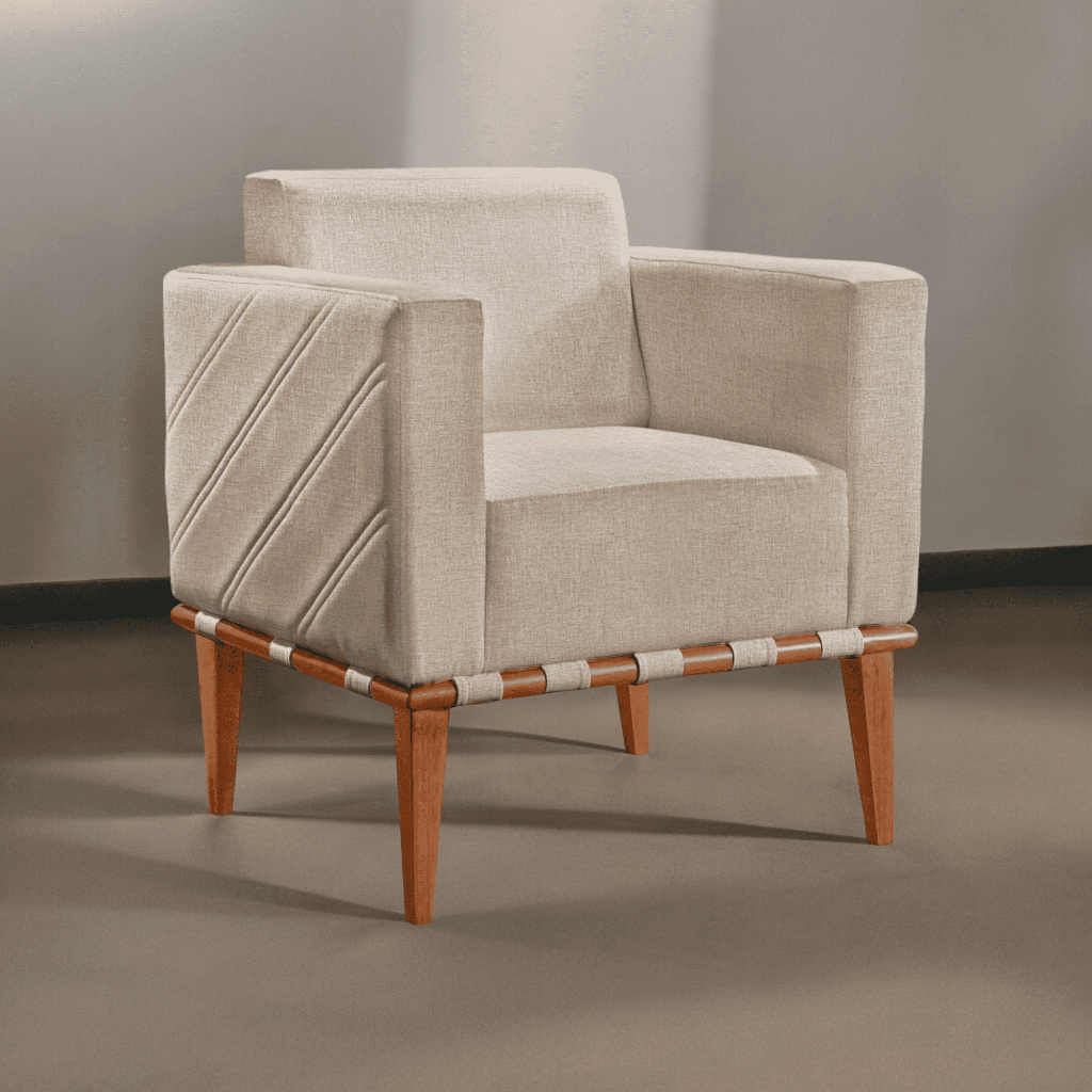 Poltrona Delly Madeira Maciça Castellar Móbile em Oferta na Shopee