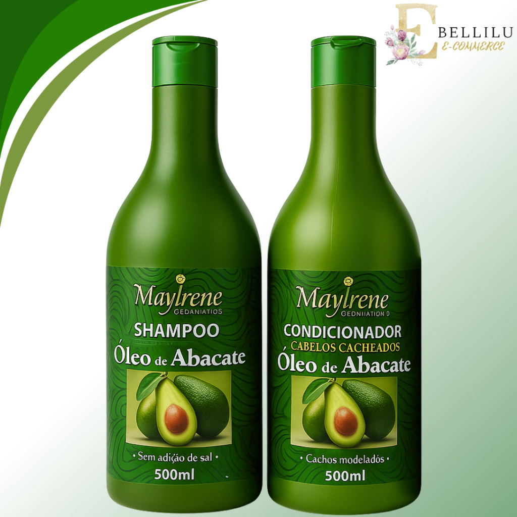Kit de Tratamento Capilar Óleo De Abacate Shampoo e Condicionador 500ml - Maycrene