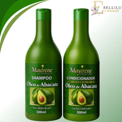 Kit de Tratamento Capilar Óleo De Abacate Shampoo e Condicionador 500ml - Maycrene