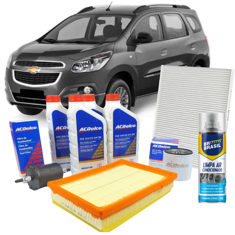 Kit Revisão ACDelco 5w30 100% Sintético Chevrolet Spin 1.8 2012 Á 2016 em Oferta na Shopee