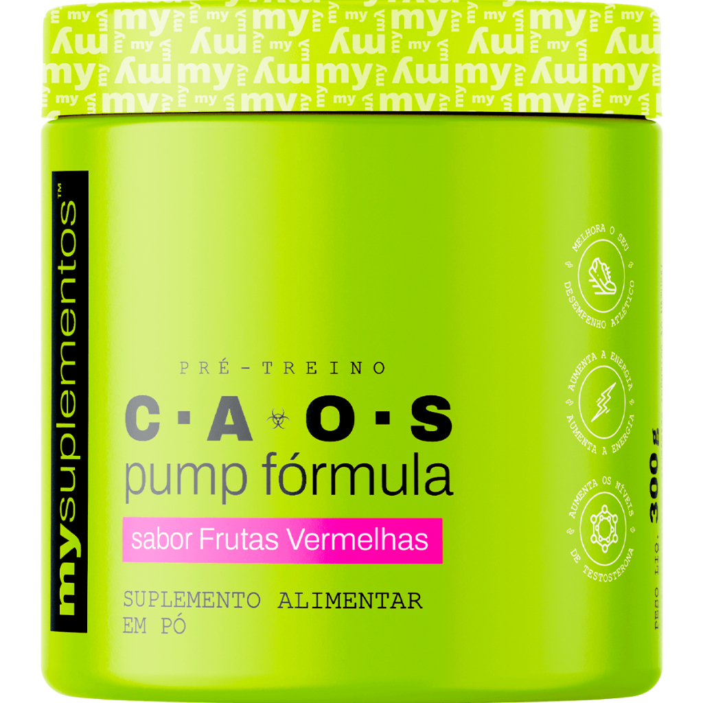 Pré-Treino C.A.O.S 300g | Pump Fórmula | 400mg de Cafeína - My Suplementos em Oferta na Shopee