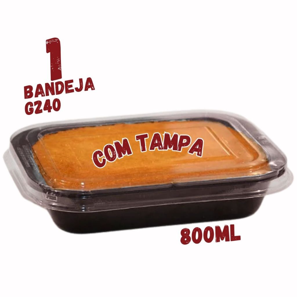 Embalagem Bandeja 800Ml Forneavel Com Tampa G240 1 Unidade