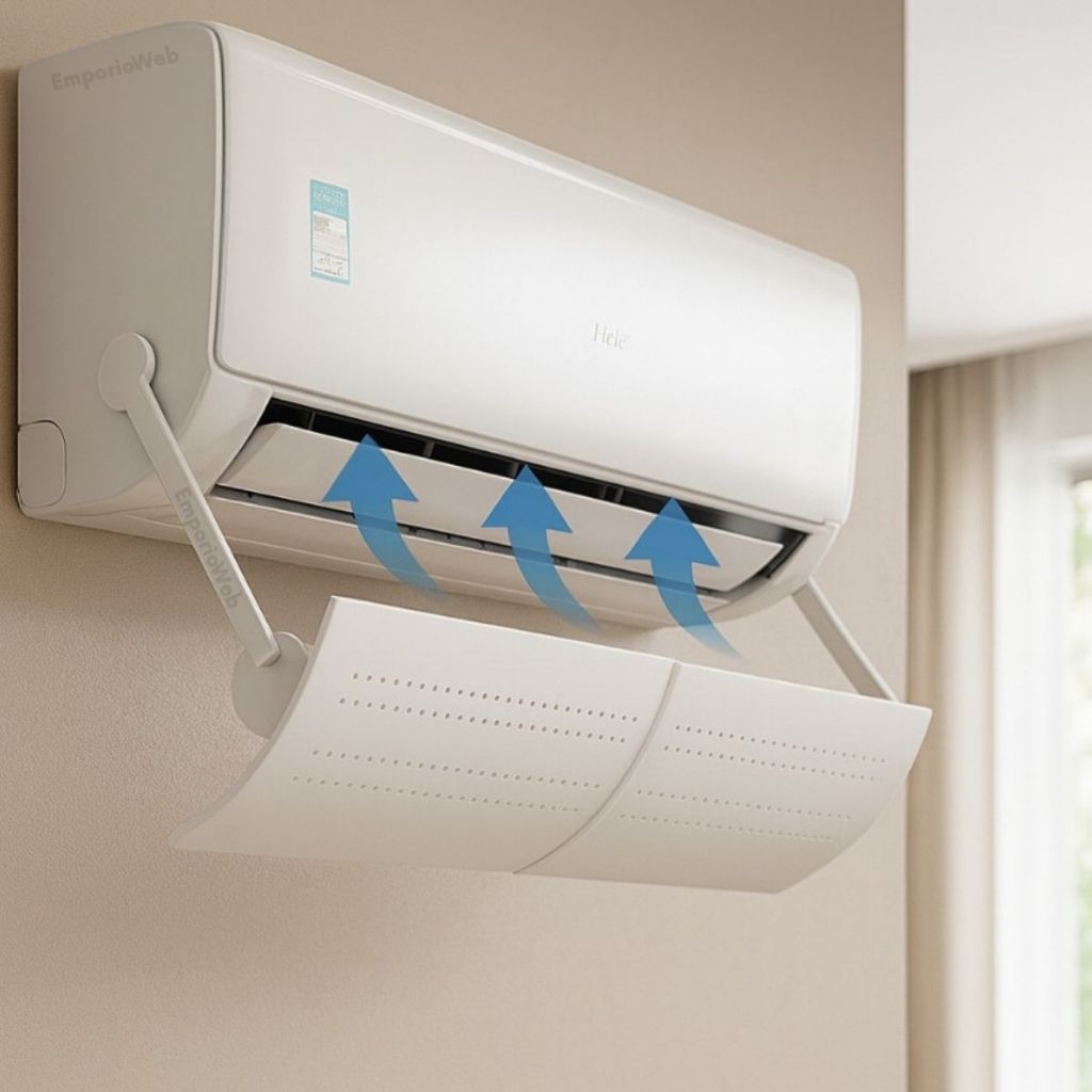 Defletor para Ar Condicionado Split Ajustável Universal 57 a 103cm Direcionador de Ar 7 A 30mil Btus