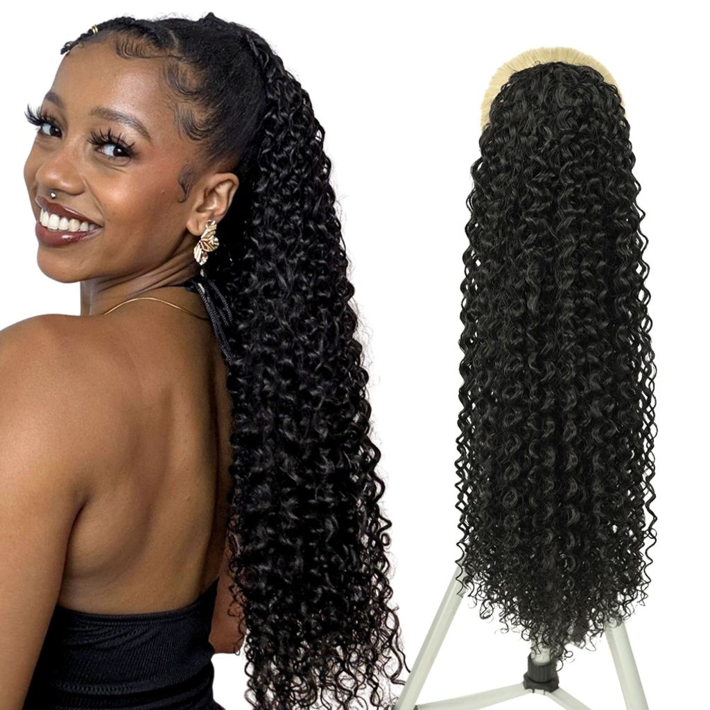 Aplique Rabo de Cavalo Cacheado afro Matilde Bio Fibra Anjo plus Afro Curly 70cm 160g