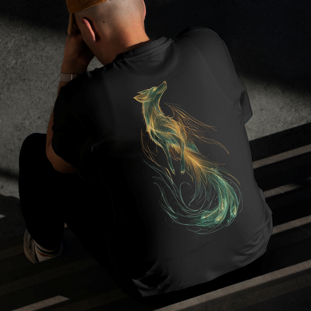 Camiseta Masculina Estampada Raposa Marinha 100% Algodão Estilo Conforto Diário Do Tamanho P ao GG