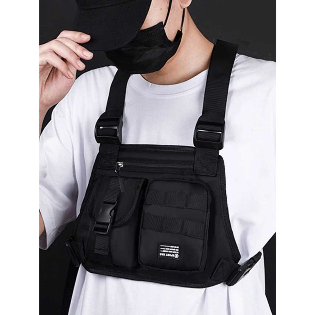 Colete Esportivo Motoboy Bag Mochila Bolsa Peitoral Unissex Masculina Estilo Colete KB-391
