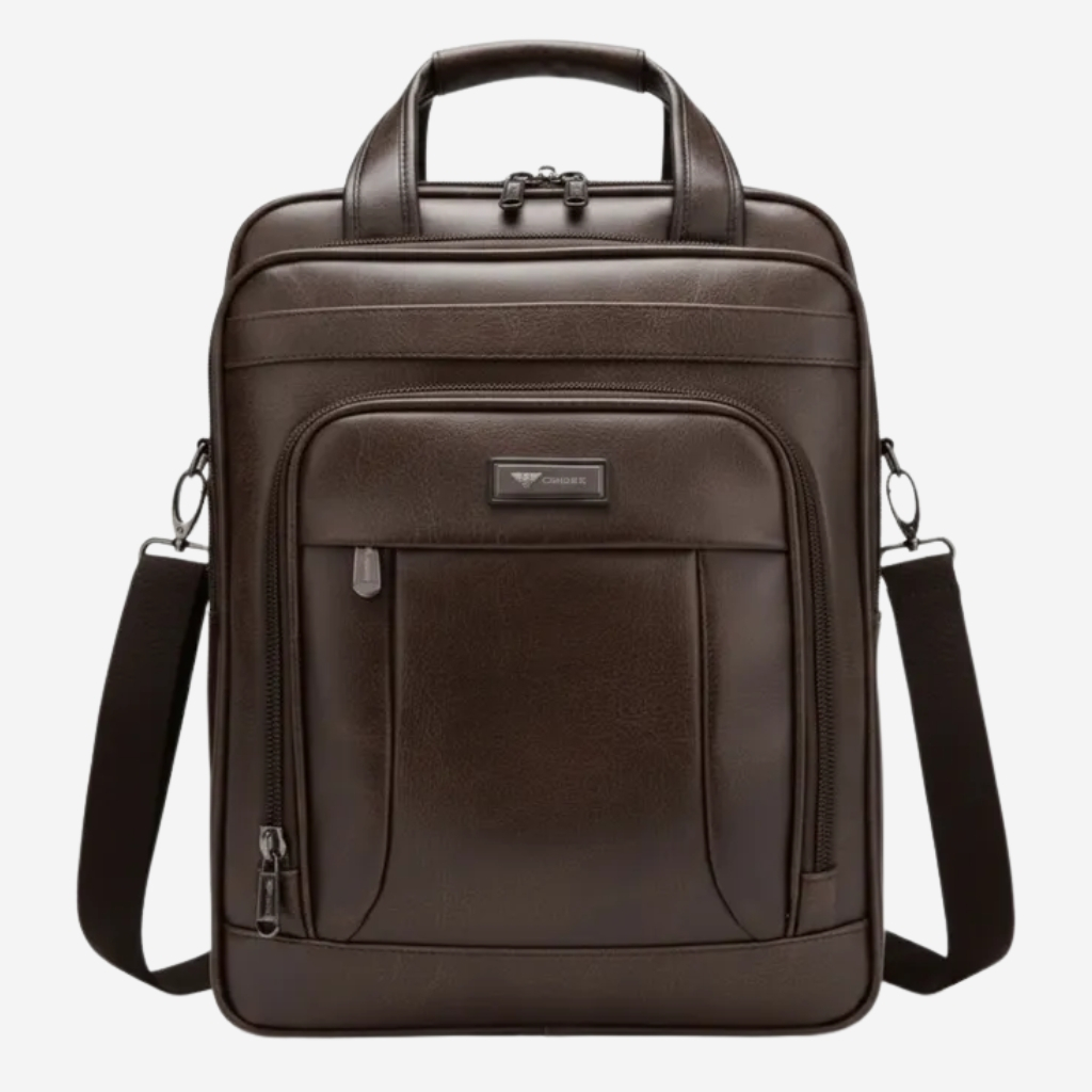 Pasta Executiva Para Notebook 15.6 Polegadas Mochila Bolsa Transversal 3 Em 1 Couro 616#