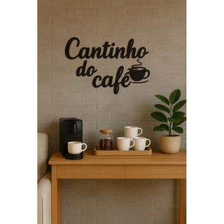 Letreiro MDF Cantinho do Café Decorativo para Parede – Branco ou Preto