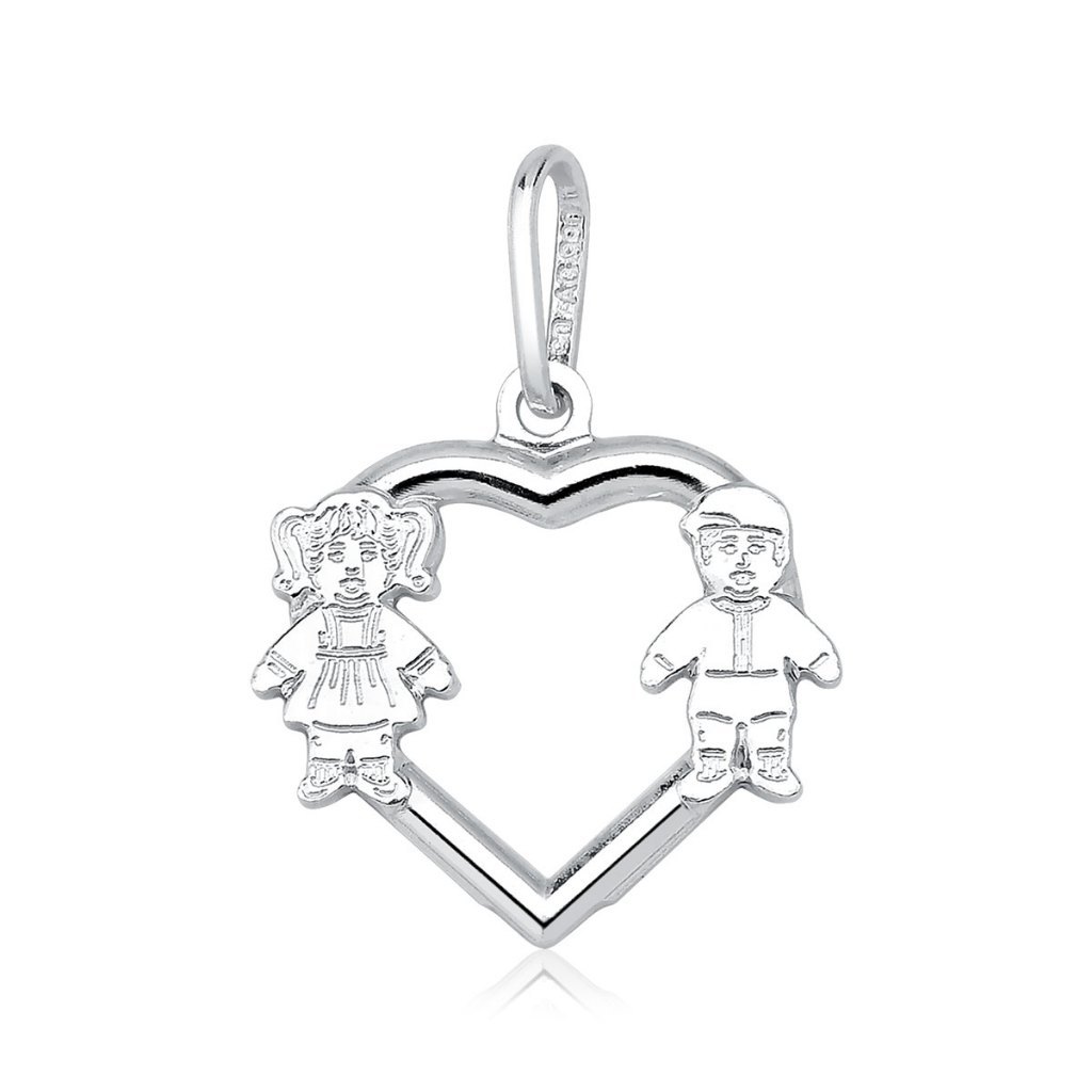 Pingente Coração Filhos Prata 925 em Oferta na Shopee