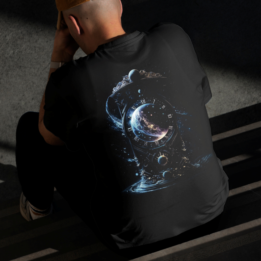 Camiseta Masculina Estampada Máquina do Tempo 100% Algodão Estilo Conforto Diário Do Tamanho P ao GG