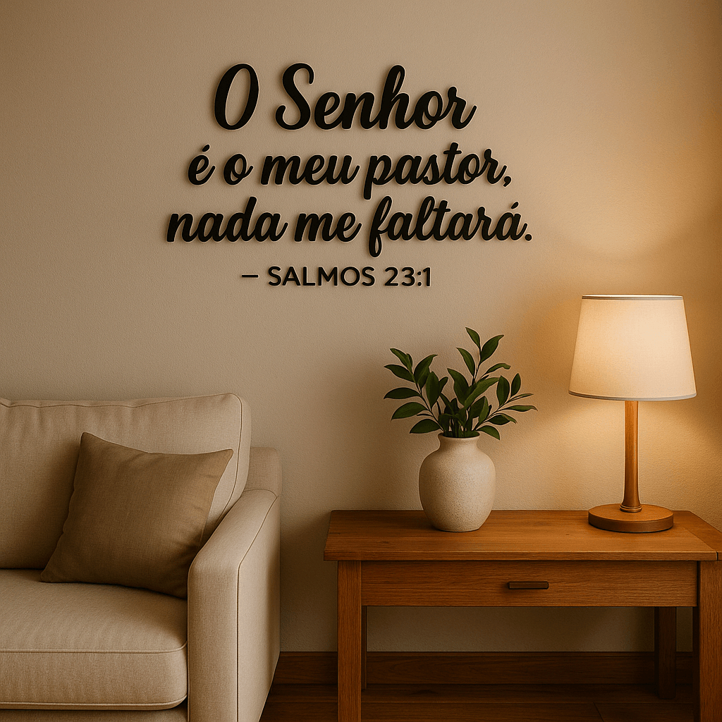 Frase Bíblica Decorativa em MDF 3mm Preto ou Branco em Oferta na Shopee