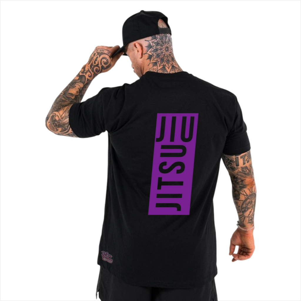 caiseta jiu jitsu faixa roxa artes marciais luta camisa algodão envio rápido