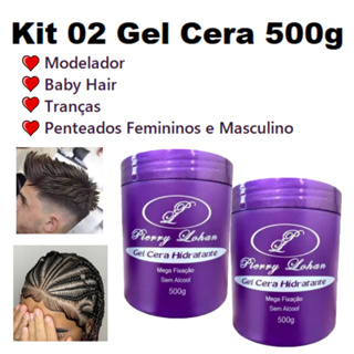 KIT 02 Gel Cera Baby Hair Trança Grande Pentear Pierry Lohan 500g cada Original e Modelador Cachos em Oferta na Shopee