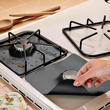 Kit 4/8 Protetores Proteção Forra Fogão Anti Aderente Reutilizável-Bazar connect