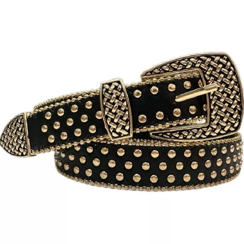 Cinto Country Lançamento do Cinto Punk Rock Com Bolinhas Fivela Desenhada