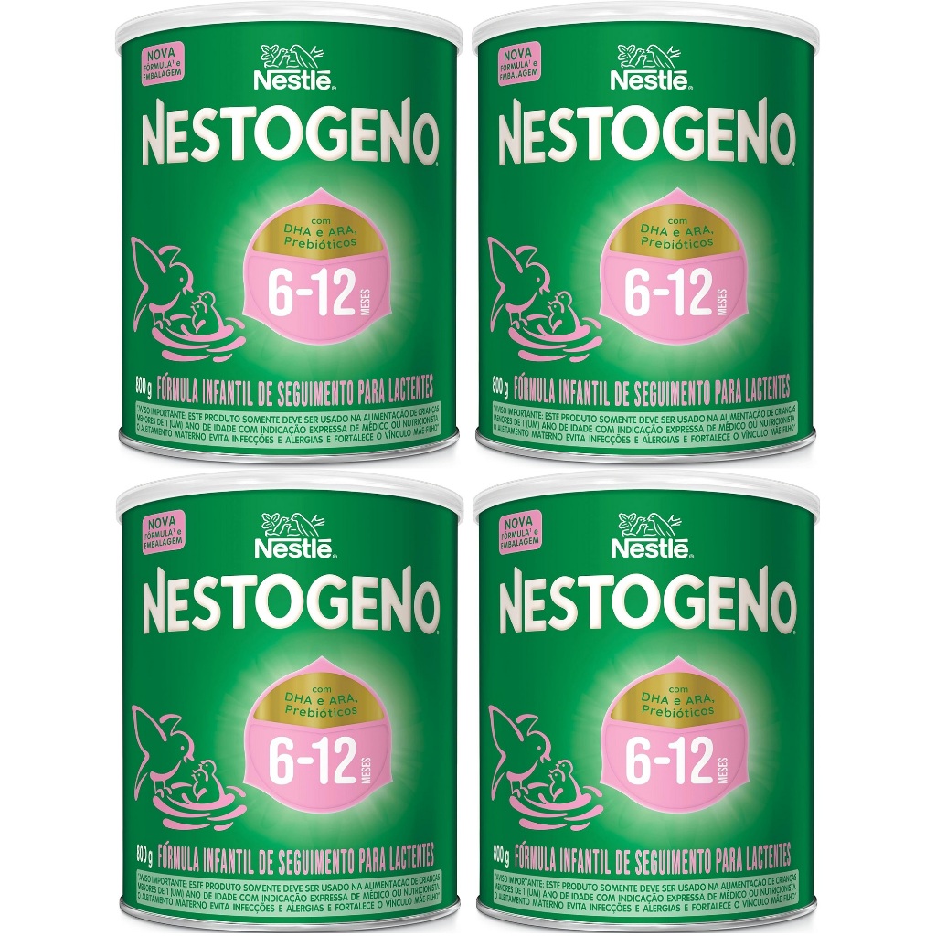 Kit 4 Latas Nestogeno 800gr  6 a 12 meses EQ.1