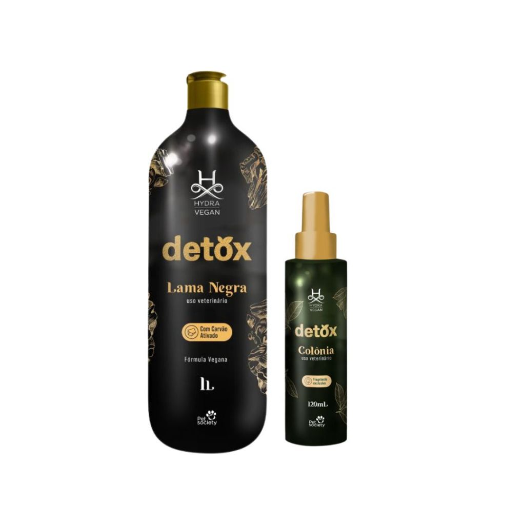 Kit Pet Cães Gatos Hydra Vegan Detox (Lama Negra + Colônia)