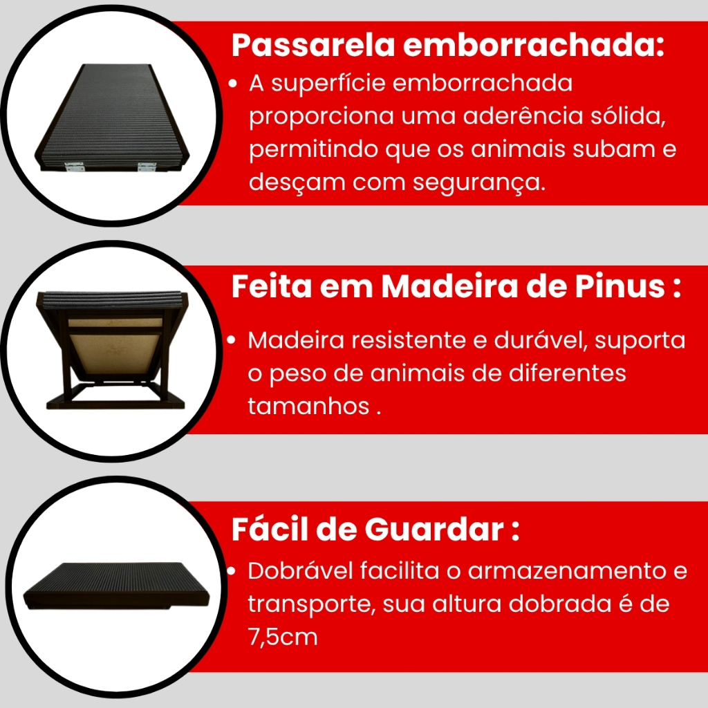 Rampa Pet para Cama e Sofá Antiderrapante Cães Gatos Ajustável Madeira de Pinus Regulável Cachorros — foto 7