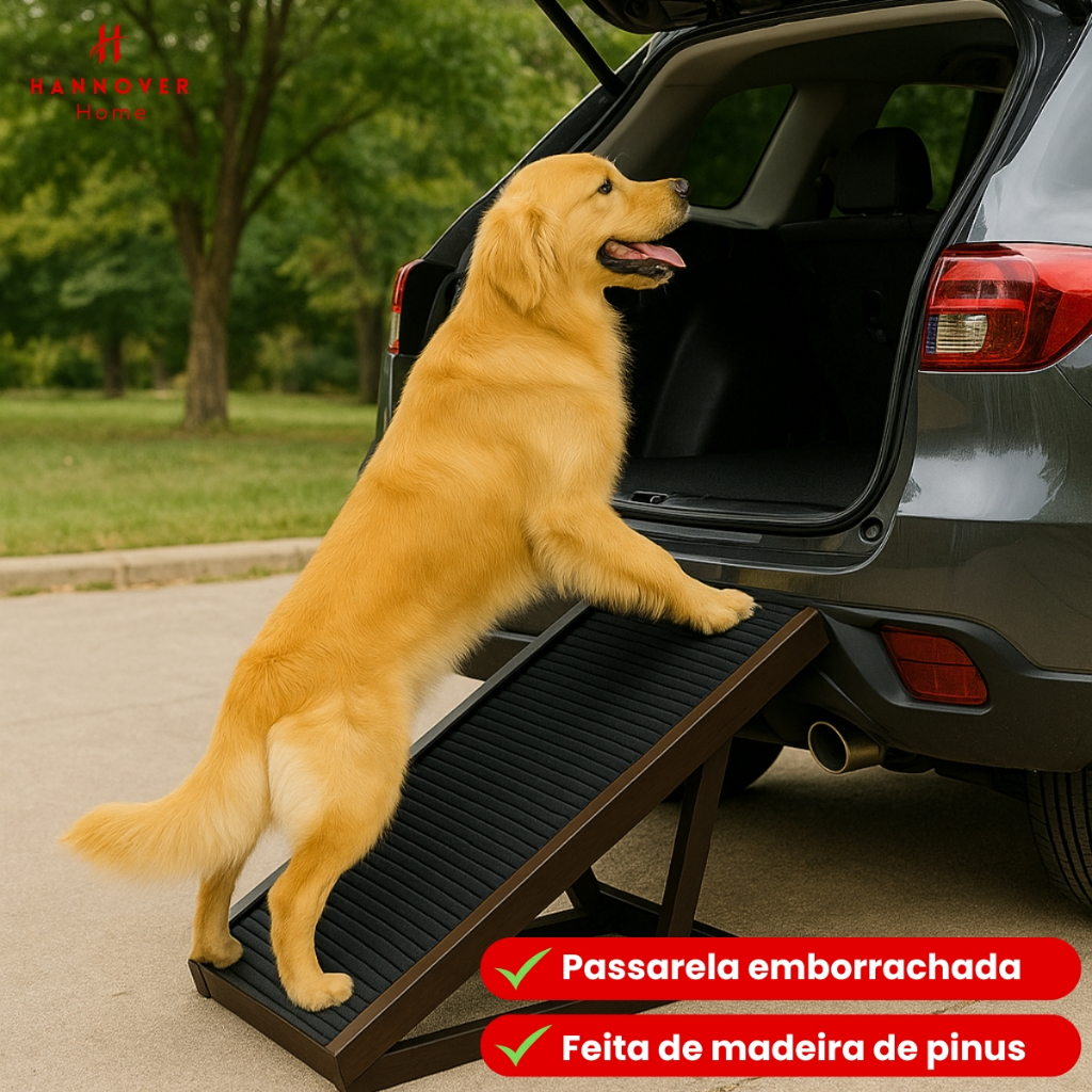Rampa Pet para Cama e Sofá Antiderrapante Cães Gatos Ajustável Madeira de Pinus Regulável Cachorros — foto 2