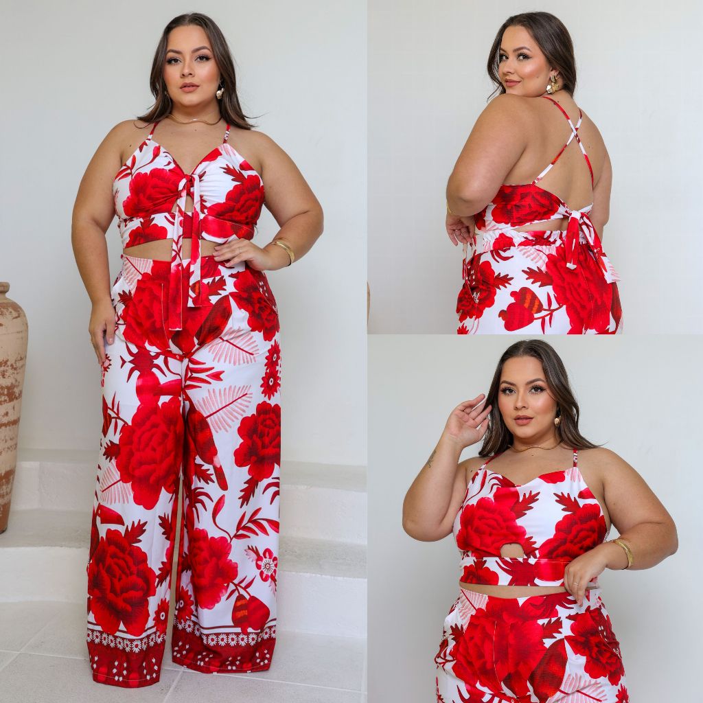 Conjunto Cropped e Calça Pantalona Plus Size: Onde Comprar | BuscaProdutos