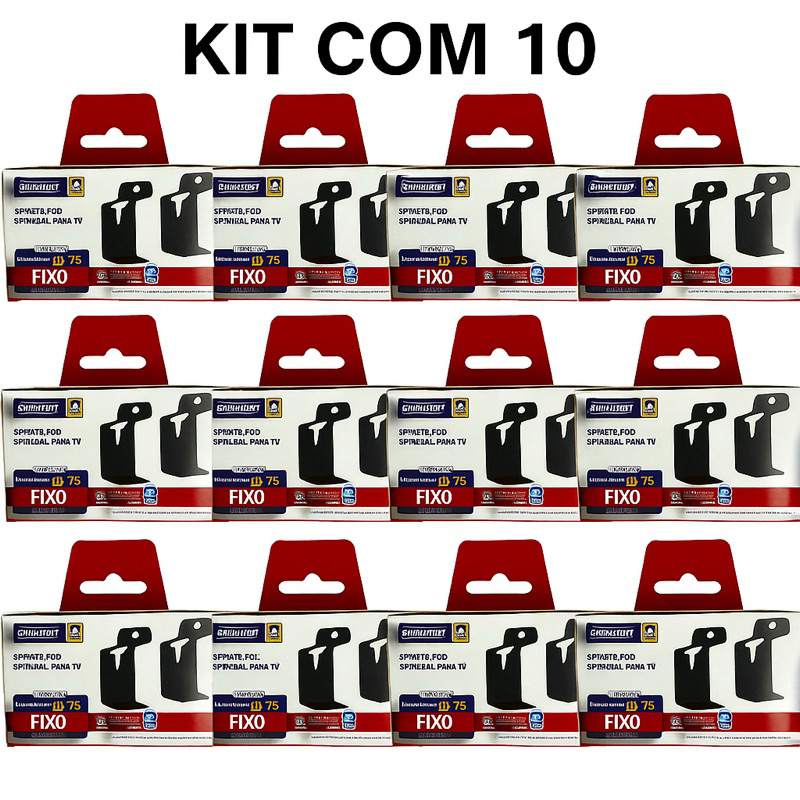 Kit 10 Suporte Tv Universal de 10” a 75” polegadas Multivisão Acompanha Parafusos e Kit Instalação