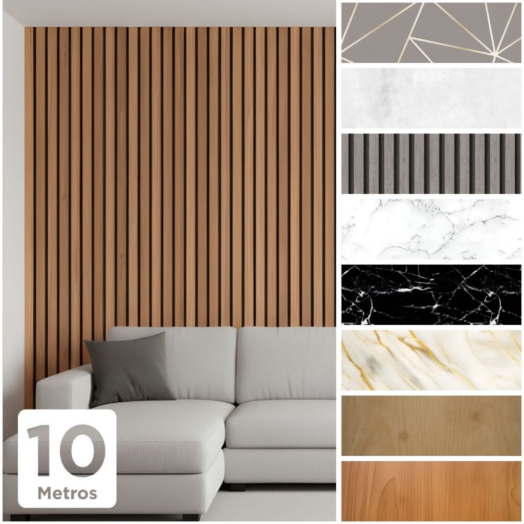 Papel De Parede Madeira Ripado Marrom 3D 10m x 45cm Lavável Impermeável Ideal Para Cozinha e Sala em Oferta na Shopee