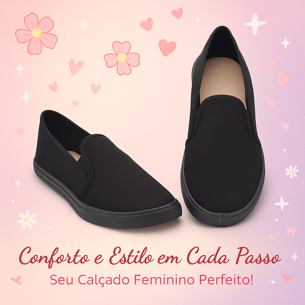Sapatilha SlipOn Feminina Leve Macia Confortável Promoção