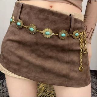 Cinto de Corrente Joia | Incrustado com Pedras e Estilo Boho Retro | Elegante e Cintilante para Looks Femininos em Oferta na Shopee