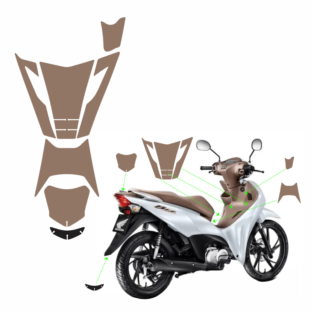 ADESIVO PROTETOR DA BIZ 2025 - BEGE LISO FOSCO - PA em Oferta na Shopee