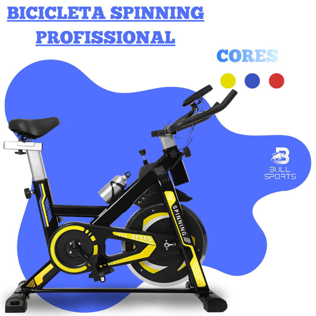 Bicicleta Ergométrica Spinning Mecânica Profissional 13kg Inércia Suporta até 150kg e Usuário até 2m Várias Coress