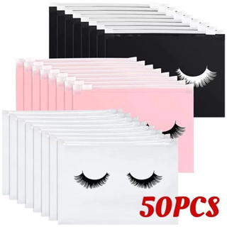 50 Pçs Contagem Sacos De Maquiagem De Cílios Com Zíper Adorável by pdr em Oferta na Shopee