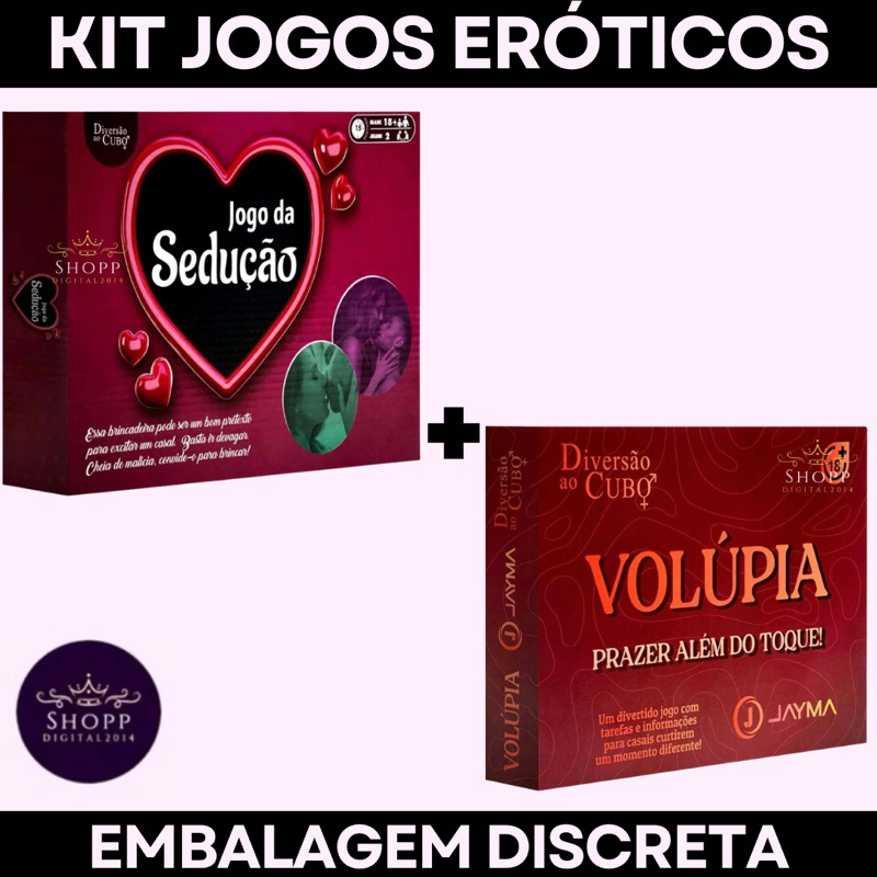 Kit Jogo erótico casal jogo da sedução de tabuleiro e Jogo Volúpia de Tabuleiro com Cartas Sex Shop em Oferta na Shopee