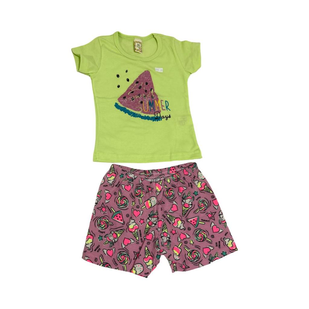 CONJUNTO  ESTAMPADO, LEVE BÁSICO, FEMININO INFANTIL NÚMERAÇÃO 03