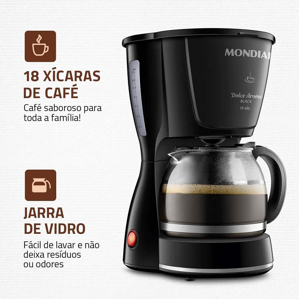 Cafeteira Elétrica Dolce Arome Mondial Preto 550W C-30 18X
