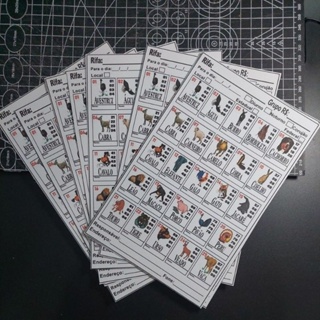 10 Cartelas para Rifas com 25 Bichos em Oferta na Shopee