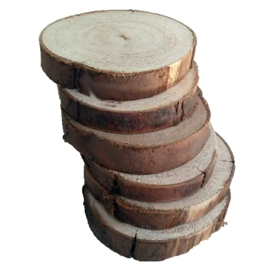 Bolacha de madeira rústica para artesanato de 6 a 9cm troco de madeira bolacha Redonda