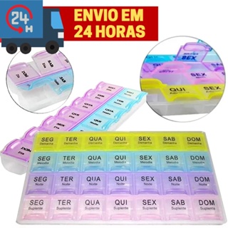 Porta Comprimidos Semanal e Mensal 14 e 28 Dias Organização Praticidade Segurança para Seus Remédios em Oferta na Shopee