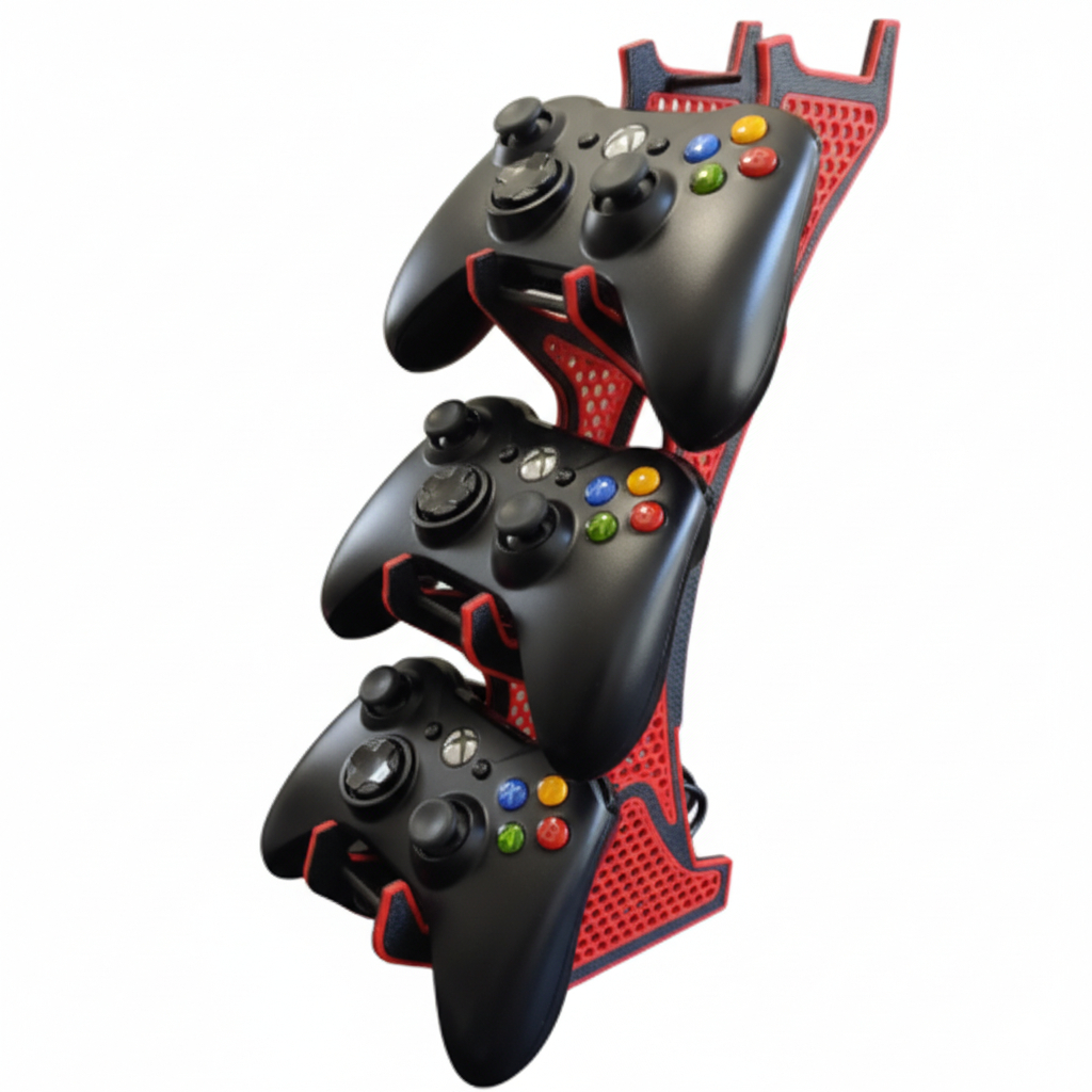 Suporte Gamer para Xbox e PS5 | 3 Controle + Headset ou 4 Controles, Cores Exclusivas