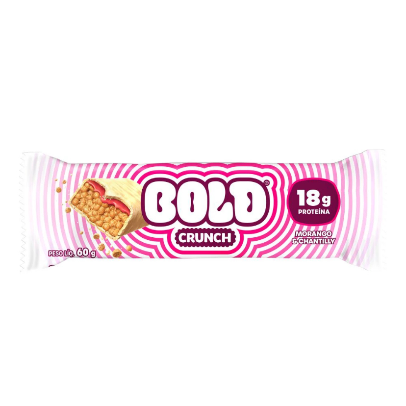 Barra de Proteína BOLD CRUNCH Unidade 60g - Morango e Chantilly em Oferta na Shopee