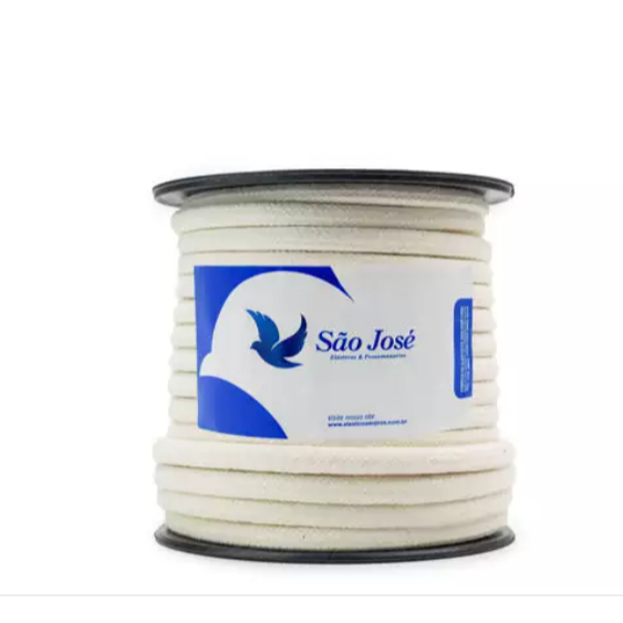 Cordão Corda Com Alma 100% Algodão 8mm Com 20 Metros Trançado Macramê Crochê Bordado Artesanato São José Ref:3044