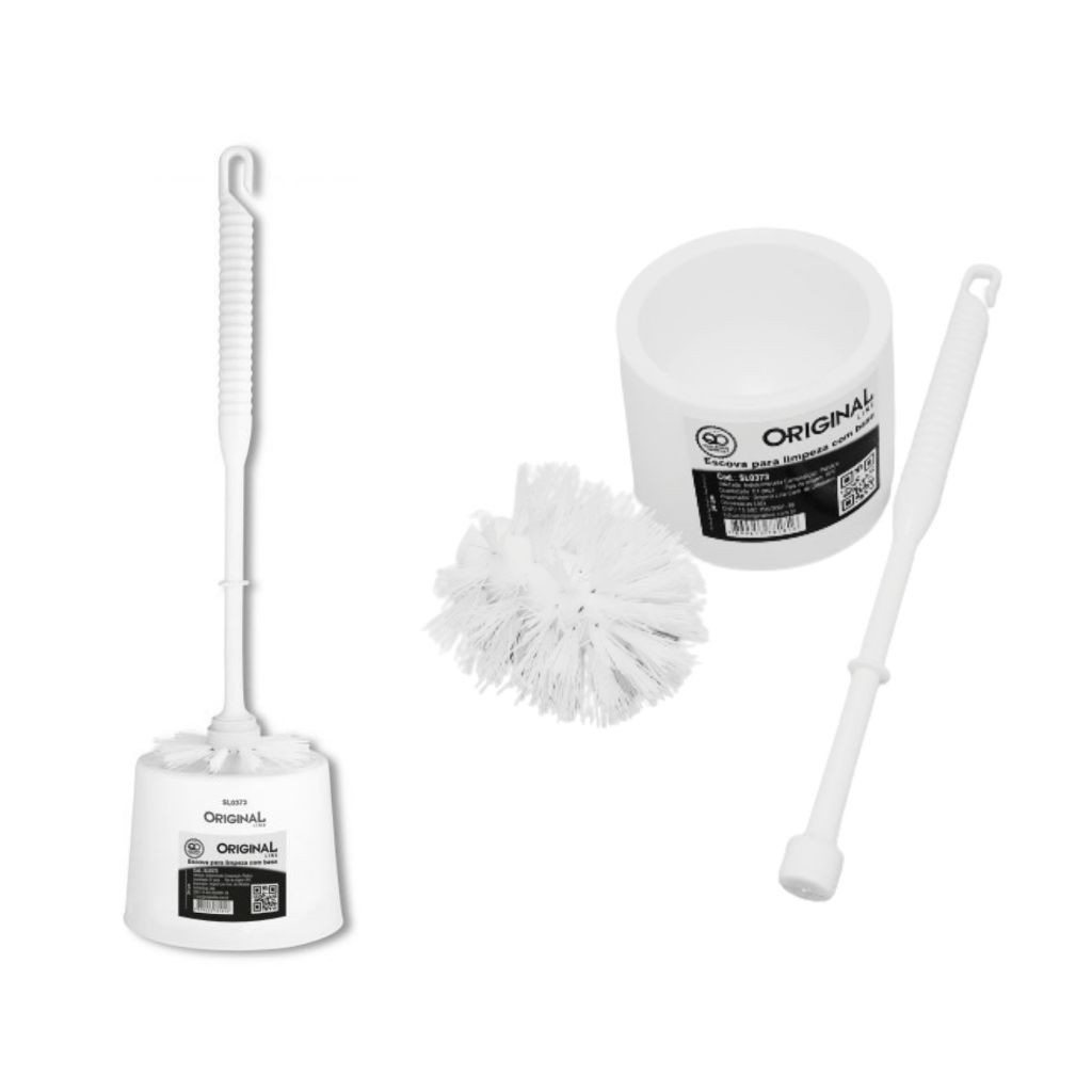 Escova Sanitária De Piso Para Limpeza Vaso Banheiro Multi Uso Com Suporte Plástico Da Original line