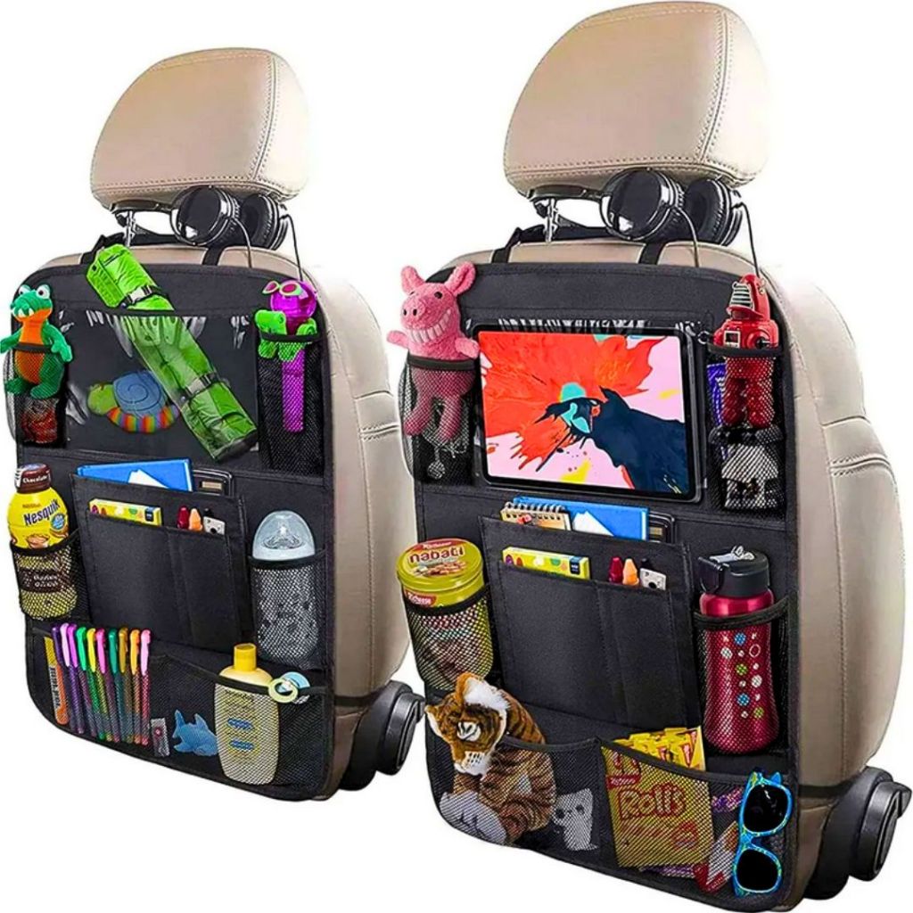 Kit 2 Organizador Veicular Suporte Tablet Celular Bolso Banco Carro Passageiro Bebê