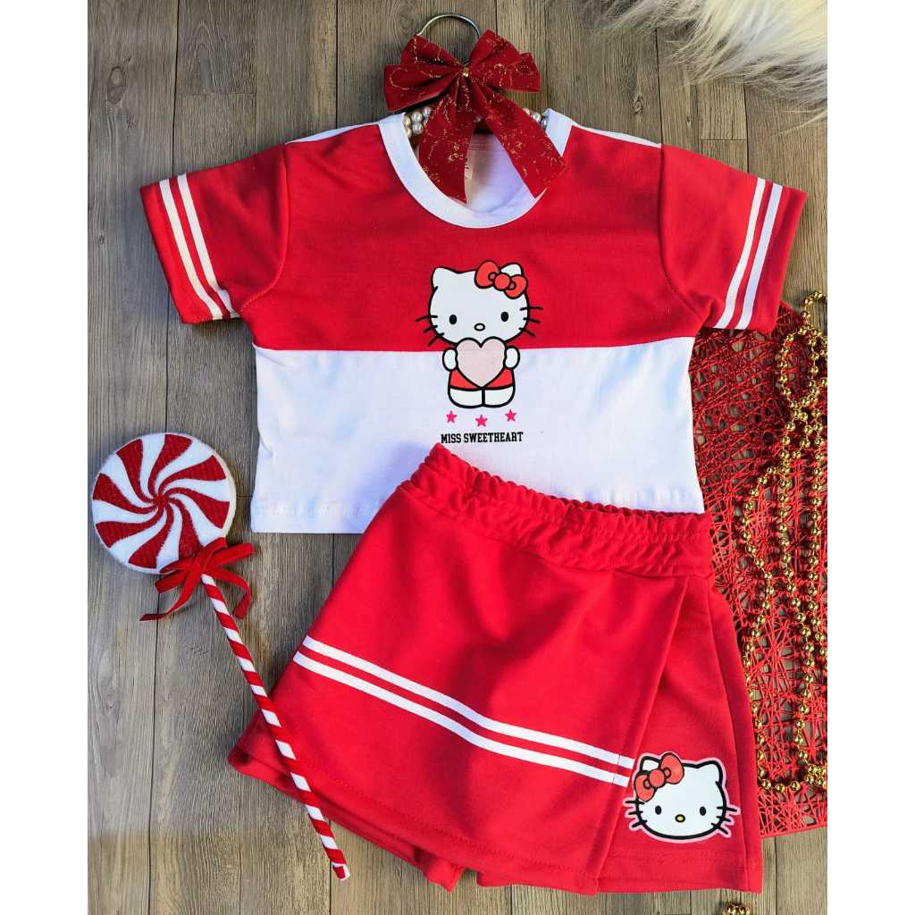 Conjunto infantil 2 peças short saia + blusa LANÇAMENTO ❤️❤️❤️