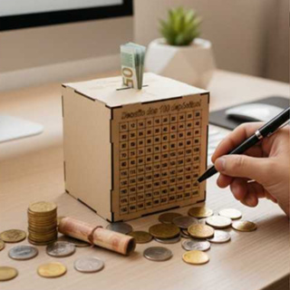 Cofre MDF Desafio 1Mil  5Mil  10Mil  20Mil Caixa De Madeira  Escolha Sua Meta em Oferta na Shopee