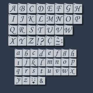 Kit 57 Stencil Moldes Alfabeto Abecedário Letras para Tecido Pano Pintura Artesanato MDF Infantil em Oferta na Shopee