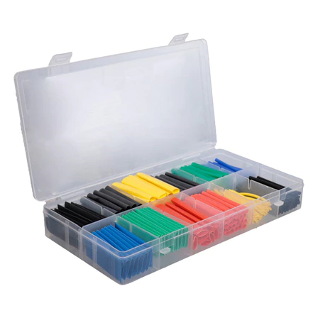 Kit de 328 peças de tubo termoencolhível preto ou colorido para conectar fios e cabos isolados