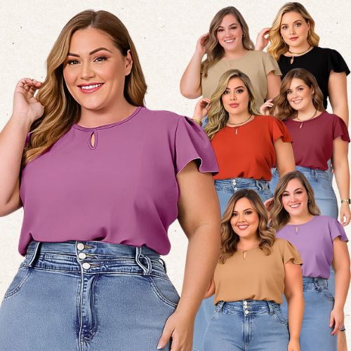 BLUSA PLUS SIZE FEMININA ELEGANTE SOCIAL BASICA SOLTINHA GRANDE FEMININO BLUSINHA BLUSAS CASUAL CAMISETA MODA SOCIAL em Oferta na Shopee